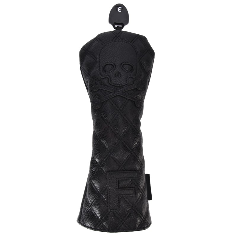 PU Leather Golf Wood Head Covers Waterproof Golf Skull Pattern