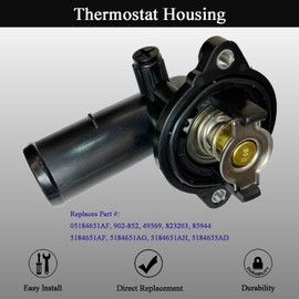 LLANNDER Thermostat Housing Assembly Fit for 2012-2018 Jeep Wrangler 2011-2020 Jeep Grand Cherokee Replaces 5184651AH 05184651AF 902-852