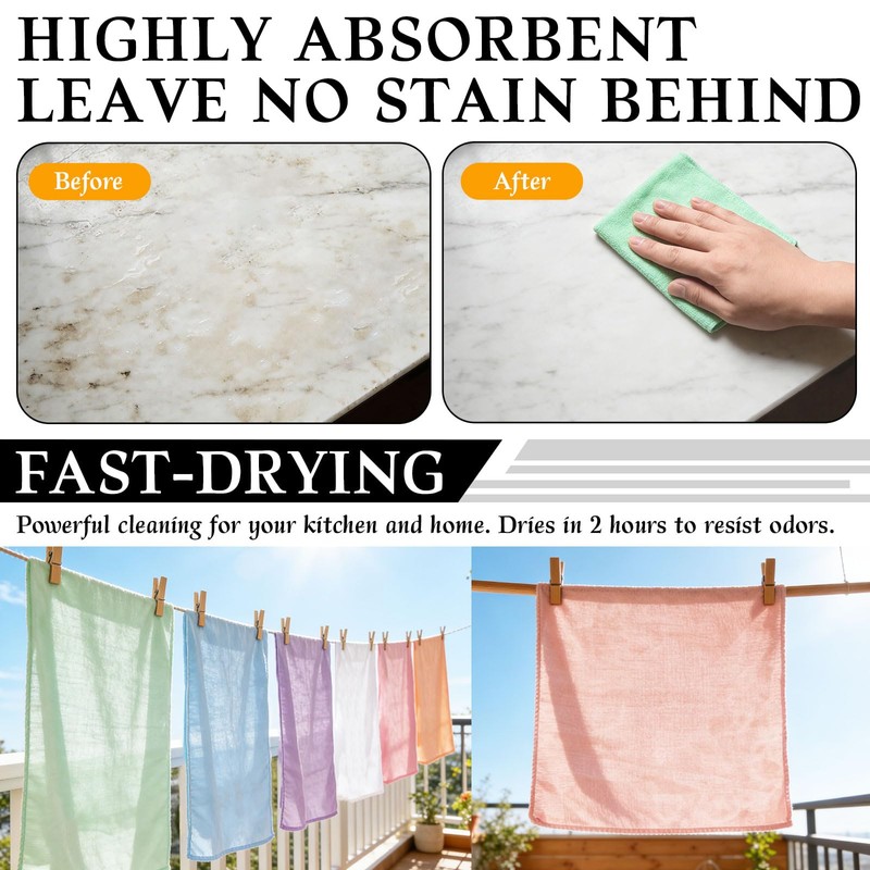 WhizToys 24 Pack Microfiber Cleaning Cloths（11.8x11.8In），Thin Microfiber Towels Bulk, Towels