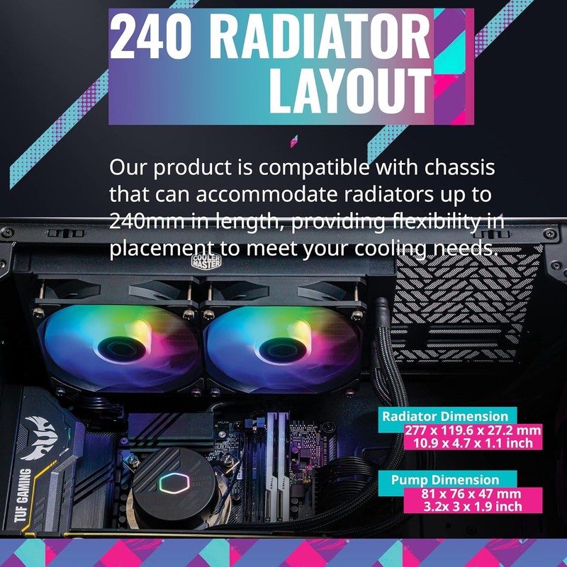 Cooler Master MasterLiquid 240L Core ARGB CPU Liquid Cooler -