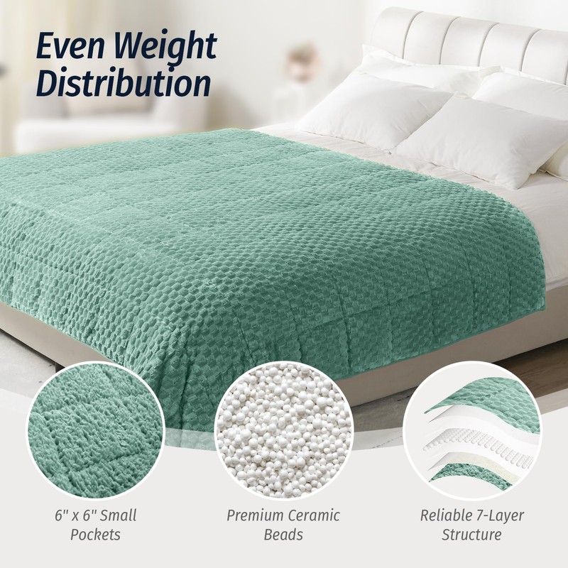 Wemore Fleece Weighted Blanket for Adults (60" x 80" 20lbs,