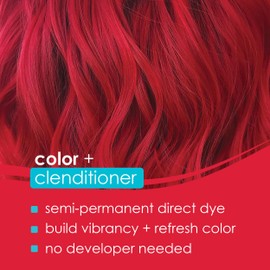 Keracolor Clenditioner Color Depositing Conditioner - Hair Glaze Colorwash, Red, 12 Fl Oz