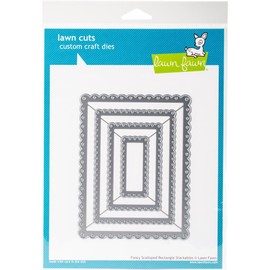 Lawn Fawn Cuts Fancy Scalloped Rectangle Universal Custom Craft Cutting Dies LF1322