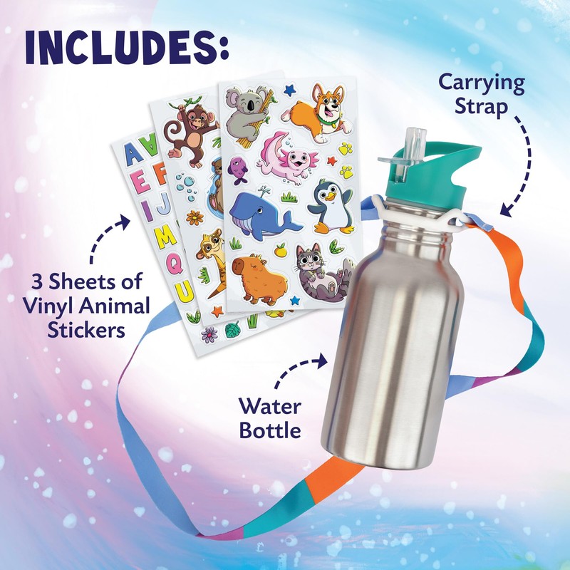 MindWare Cute & Custom Animal Water Bottle Decorating Kit