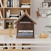 LETUBUYU Floating Bedside Wood Bookshelf, Triangle Book Page Holder, Wooden