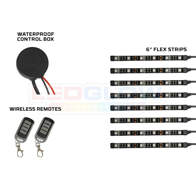 LEDGlow 8pc Advanced Purple LED Motorcycle Accent Neon Underglow Lighting