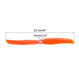 sourcing map 8060 Propellers 8x6 Prop 2-Vane Fixed-Wing Orange Replacement Props with Adapter Rings for Airplane RC Plane, Pack of 16