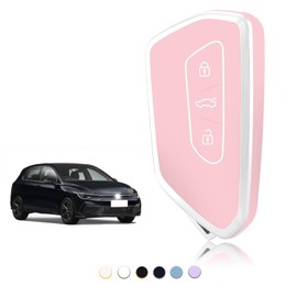 TOOMUME Car Key Cover TPU, Car Key Case Fit for VW Volkswagen Golf 8 MK8 Cupra Born Formentor Seat Leon MK4 Ateca Tarraco Skoda Octavia 8, Protective Key Fob Cover Key Fob Case - Smart Key