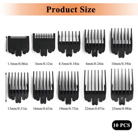 10 PCS Hair Clipper, 10 Sizes Professional Clipper Comb Replacement Guards Set Limit Combs Hair Cutting Attachment for Most Clippers Trimmers