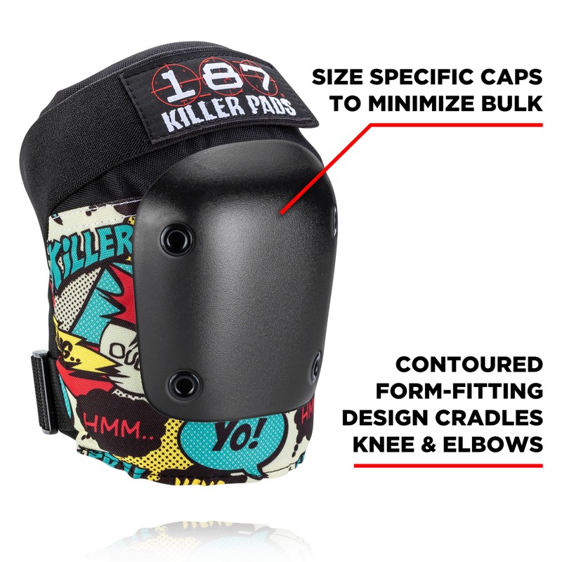 187 KILLER PADS Knee Pads, Elbow Pads Combo Pack, Comic,
