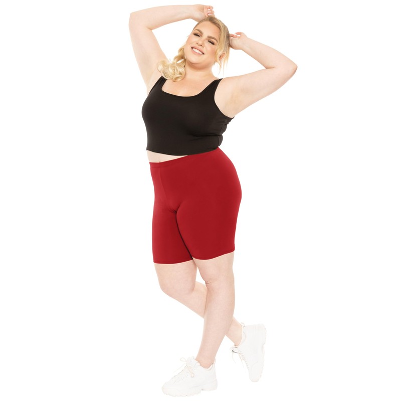 Stretch Is Comfort Women's Cotton Plus Size Bike Shorts Red