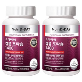 Nutri-D Day Premium Potassium Potassium 1400, 120 tablets, 2 units / 뉴트리디데이 프리미엄 칼륨 포타슘 1400, 120정, 2개