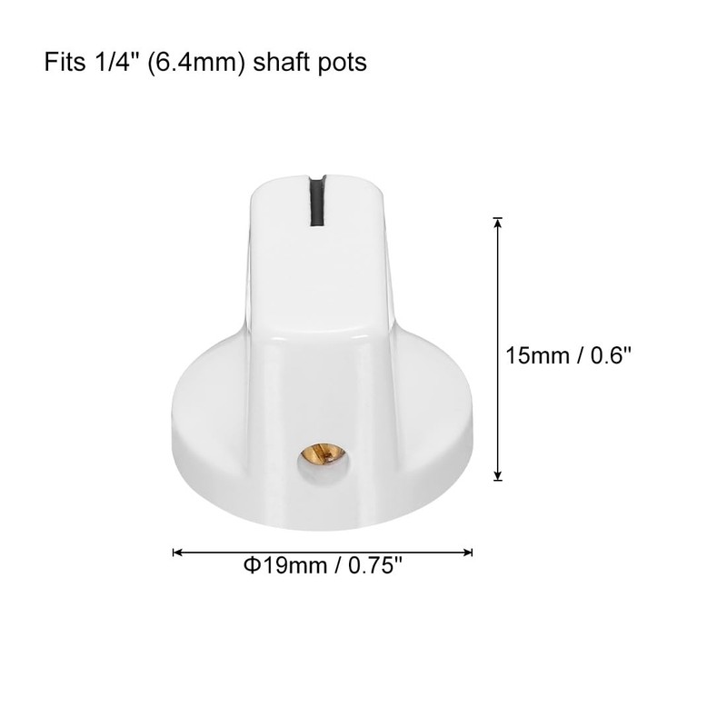 uxcell 10Pcs 6.4mm Shaft Hole Guitar Ampere Effect Pedal Knobs