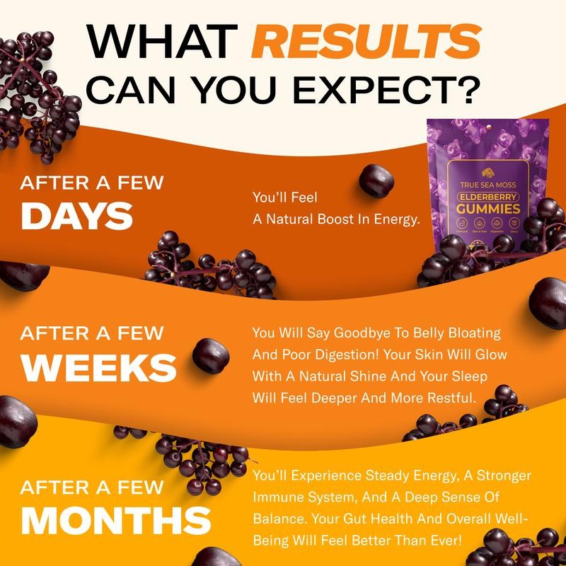 Sea Moss & Elderberry Gummies – 60 Berry-Flavored Multivitamin Gummies