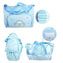 Abaodam Bolsa De Pañales Para y Bolso De Momia Multifunción 4 1 Para Mamá, Gran Capacidad, Tela Oxford Duradera, Color Azul, Adecuado Para Viaje y Paseo, Incluye Cambiador y Biberón