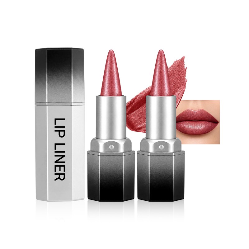Erinde 2PCS Delineadores de Labios con Brillo, Fáciles de Aplicar,