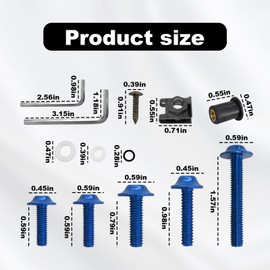 177pcs Fairing Bolt Kit, M5 M6 Motorcycle Windscreen Screws,Universal Motorcycle Fairing Screws, Aluminum Fasteners Fairing Bolts Nut Clips Kit, Fasteners Fixing Sportbike Bolts Fairing(blue)