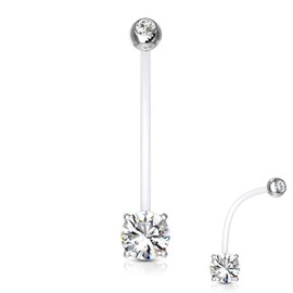 Treuheld® Pregnancy Piercing with Crystal, 3 Colours [1st], Clear