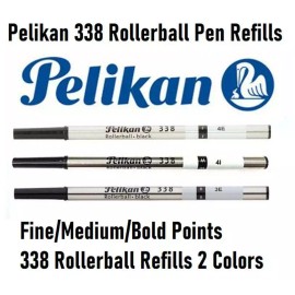 Pelikan 338 Rollerball Pen Refill, Choose Point Size & Ink Color - 922187 Medium Blue