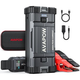 AVAPOW 4000A Car Jump Starter with Force Start Function, Car Jumper Starter for Up to AL Gas & 10L Diesel, 12V Jump Box with Jump Cables & LED Light