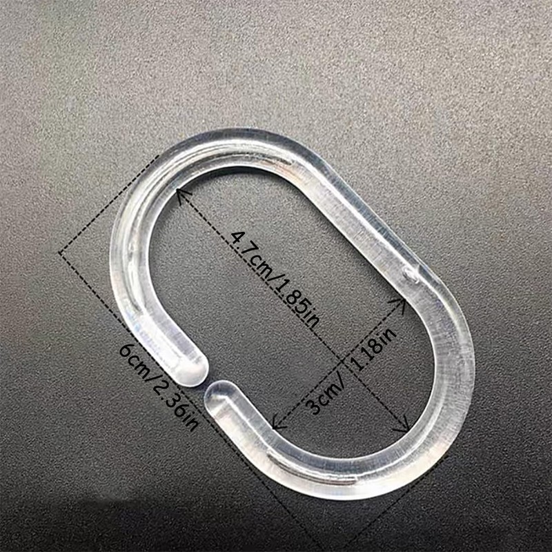 Resze 24 PCS Shower Curtain Rings, Plastic Clear Shower Curtain
