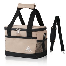 AND MYSELF Cooler Box, Small, Lightweight, Soft, Camping, Solo Camping, Cold Bag, 1.3/2.6/4.0 gal (5/10/15 L), Beige, 1.3 gal (5 L)