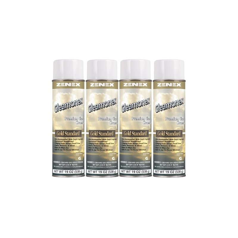 Zenex Gleamonex Glass Cleaner. 4 net 19 oz. Cans.