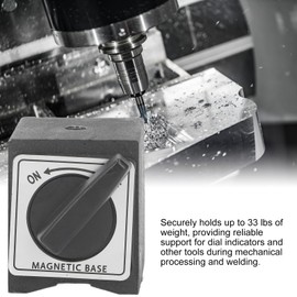 Magnetic Base Holder for Digital Dial Indicator, Metal Switch, Holds Up to 33 Lbs, Compact and Portable Dial Gauge Holder Mag Base