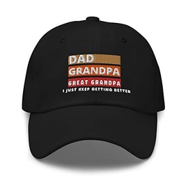 Mens from Grandkids Dad Grandpa Great Grandpa Hat Black