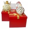 Home Reflections QVC Angel and santa Flameless Candle Ceramic Luminaries