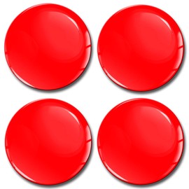 Biomar Labs® 4 x 50mm 3D Domed Car Wheel Centre Rims Hub Red Stickers Decals For Caps Vehicle Auto Tuning Emblem A 1050