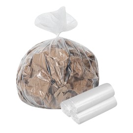 Restaurantware-RW Clean, 33 Gallon Trash Bags, 100, Medium-Duty Garbage Can Liners- Fits 33-39 Gallon Trash Cans, Stretchable, Clear, Plastic, Bin liners with Star Seal Bottom,