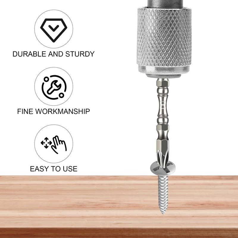 APOMOONS 2 Pcs SDS Plus Adapter, 6.35 mm Silver Bit