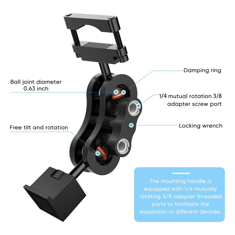 SDSACZMU Radar Detector Mount,Aluminum Rearview Mirror Rod Radar Bracket,for Escort