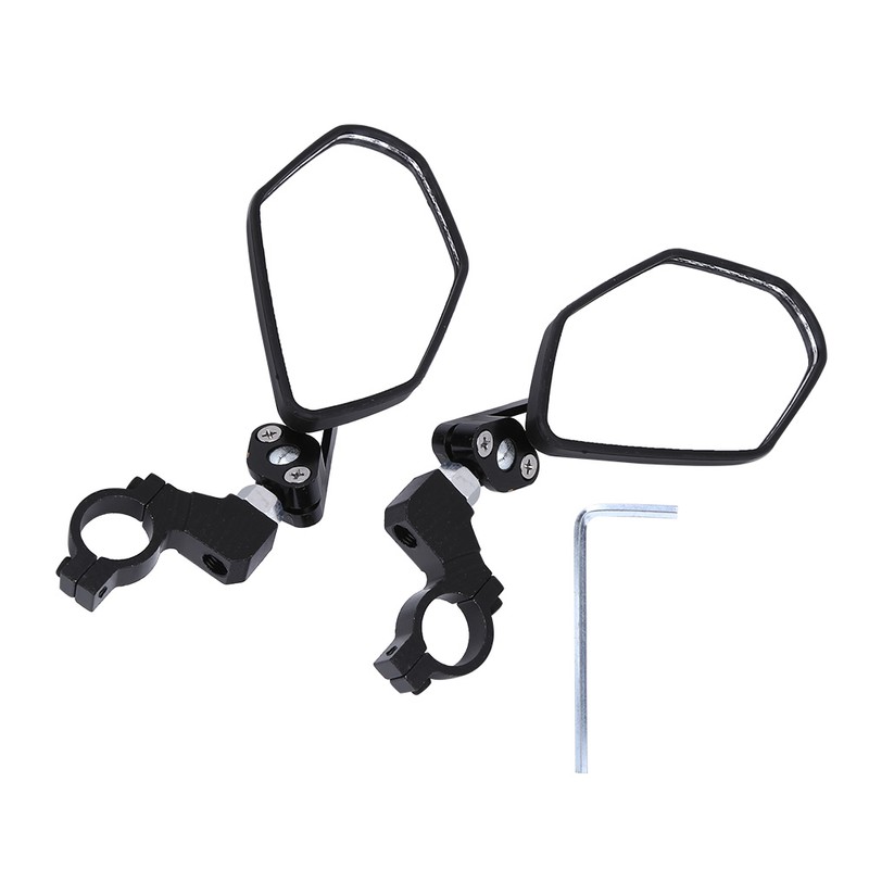 Aluminium Alloy 360° Rotating Bicycle Reflective Rear View Mirror Back