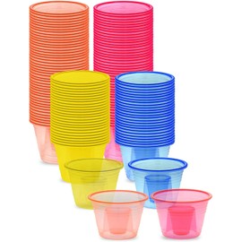 zappy 500 Assorted Neon Colors Disposable Plastic Party Bomber Power Bomber Jager Bomb Cups Shot Glass Glasses Shot Cup Cups Jager bomb glasses
