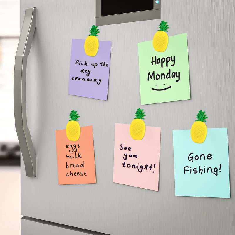 Warmhm 10pcs 3D Pineapple Fridge Magnets Whiteboard Sticker Fruit Refrigerator