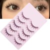 Poemtian 5Pairs False Eyelashes Japanese Style Thick Eyelash Extension Little
