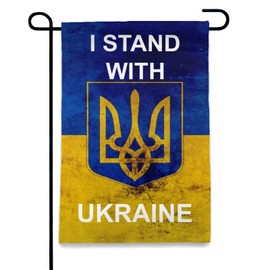 We Support Ukraine Ukrainian Stand With Ukraine Love Like Ukraine Small Garden Flag 12.5 X18" Double Sided Lawn Sign Yard Decor Banner Patio Outdoor Farmhouse Decorative Outside Home Decoration