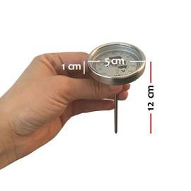 TFA Dostmann Analoges Bratenthermometer, 14.1002.60.90, aus Edelstahl, Fleischthermometer, Backofen/Grill, L 51 x B 51 x H 120 mm