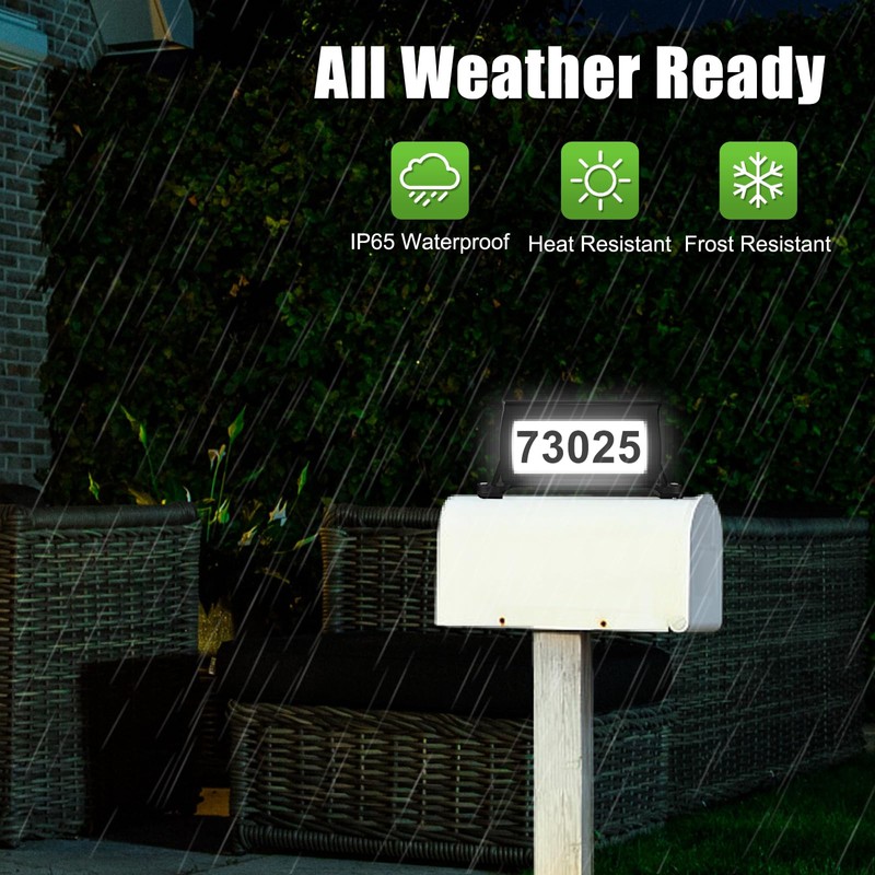 Etetale Solar Address Sign for Mailbox, RGB & Cool White