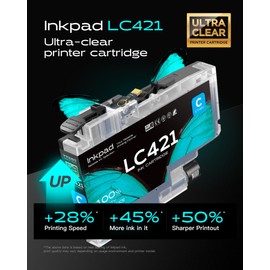 iNKPAD LC 421 LC421XL Tintenpatronen kompatibel mit Brother LC421 LC 421XL für Drucker Brother MFC-J1010DW DCP-J1140DW DCP-J1050DW (4 Stück)