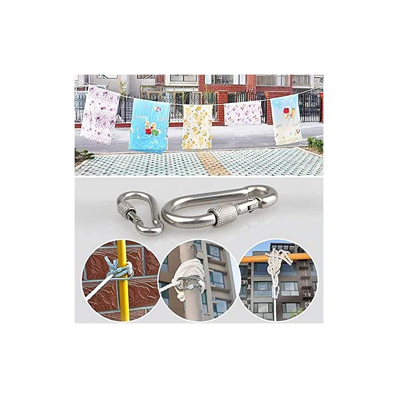 50 Ft Adjustable Cotton Clothesline Rope for Camping & Home