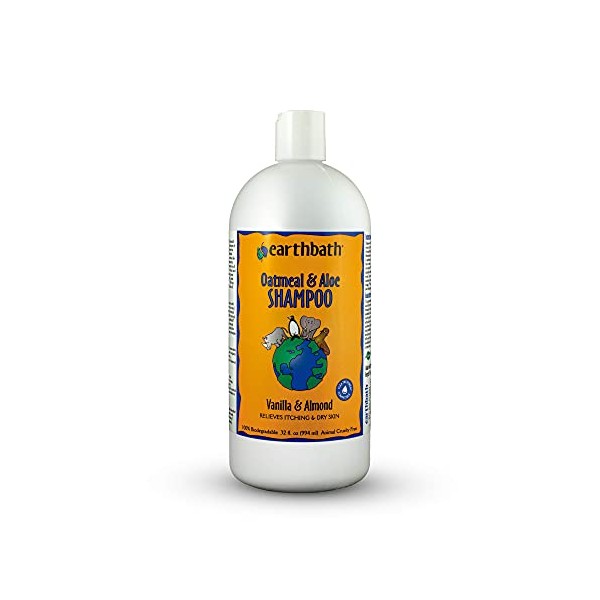 Earthbath Oatmeal & Aloe Pet Shampoo, Vanilla & Almond, 32oz – Dog Shampoo for Itchy Dry Skin – Made in USA