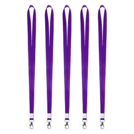 M METERXITY 5-Pack Lanyards for ID Badges, Purple 0.59 in Wide Keychain Flat Neck Lanyard Strap with Swivel Hook Clip for Keys/ID Card/Whistles, ID Holder Folder