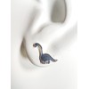 Blue Dinosaur Earrings - Sterling Silver