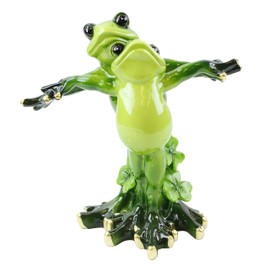 usamjtable Novelty Funny Frog Figurine Titanic Frog Jack and Rose Style Romantic Relaxing Statue Home Decor