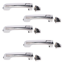 JAVOUKA 5pcs Chrome Exterior Door Handle with End Cap, Silver Outside Door Handle Set, for Hummer H3 Alpha/H3 Base/H3 Championship Series/H3 X/H3T 2006-2010, OE# FDH010179 HU1310103 25832249 15932907
