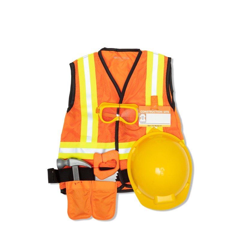 Melissa & Doug Construction Worker Role Play Costume Dress-Up Set