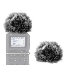 Geekria for Creators Furry Windscreen Compatible with ZOOM H5, H6 Handy Recorder, Mic DeadCat Wind Cover Muff, Fluff Cover Windshield, Portable Digital Recorder (Grey / 2 Pack)